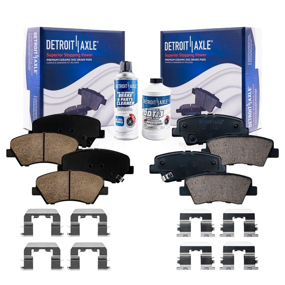 Detroit Axle - Brake Pads for Hyundai Elantra Elantra GT Coupe Veloster Kia Forte Forte5 Koup, Front & Rear Ceramic Brake Pads 2011 2012 2013 2014 2015 2016 2017 2018 Replacement