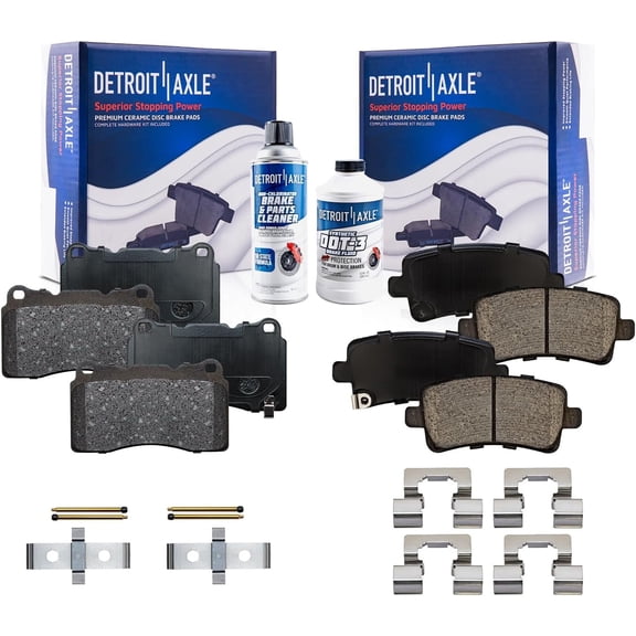 Detroit Axle - Brake Pads for 2012 2013 2015 2016 2017 Buick Regal 2013-2019 Cadillac XTS Front and Rear Premium Ceramic Brake Pads