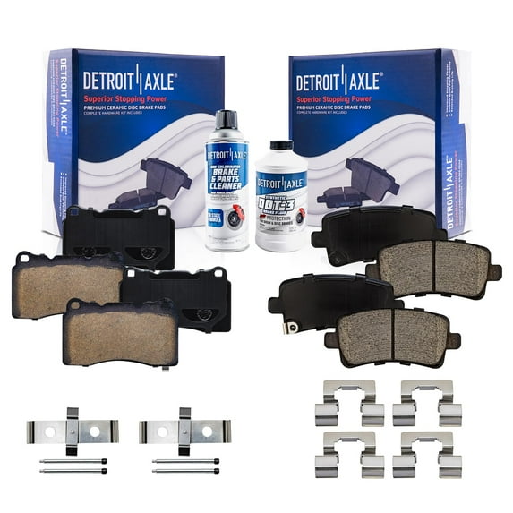 Detroit Axle - Brake Pads for 2014 Buick Regal, 2013 Cadillac XTS, 2014-2019 XTS, Front and Rear Ceramic Brake Pads 2015 2016 2017 2018 Replacement