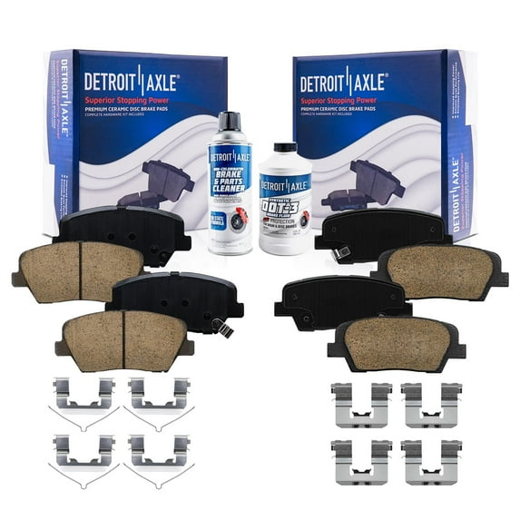 Detroit Axle - Brake Pads for 2016-2020 Kia Sorento 2017 2018 2019 Front & Rear Ceramic Brakes Pads w/ Hardware Replacement