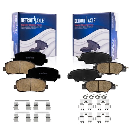 Detroit Axle - Brake Pads for 2016-2024 Mazda CX-5, Front and Rear Ceramic Brake Pads w/ Hardware