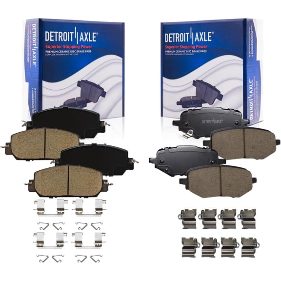 Detroit Axle - Brake Pads for 2017-2021 Honda Clarity 2023-2025 Honda HR-V, Ceramic Brake Pads with Hardware Front and Rear Replacement