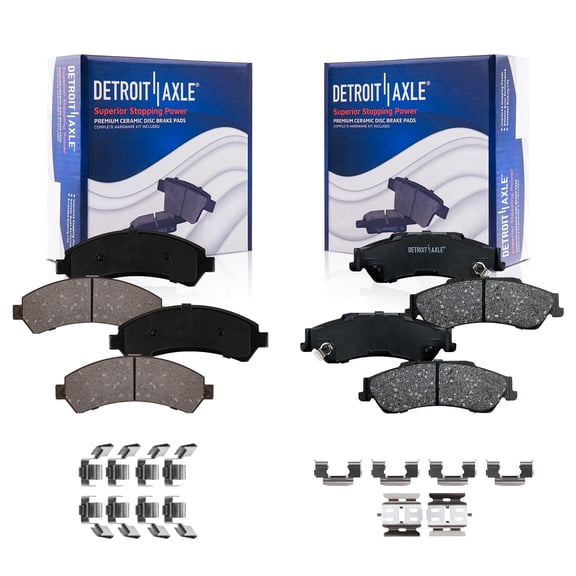Detroit Axle - 4pc Brake Pads for Chevrolet Blazer S10 GMC Jimmy Sonoma Isuzu Hombre Olds Bravada, Ceramic Brake Pads Front and Rear Replacement