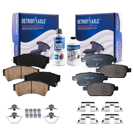 Detroit Axle - Brake Pads for Ford Fusion Lincoln MKZ Zephyr Mazda 6 Mercury Milan, Front & Rear Ceramic Brake Pads Replacement