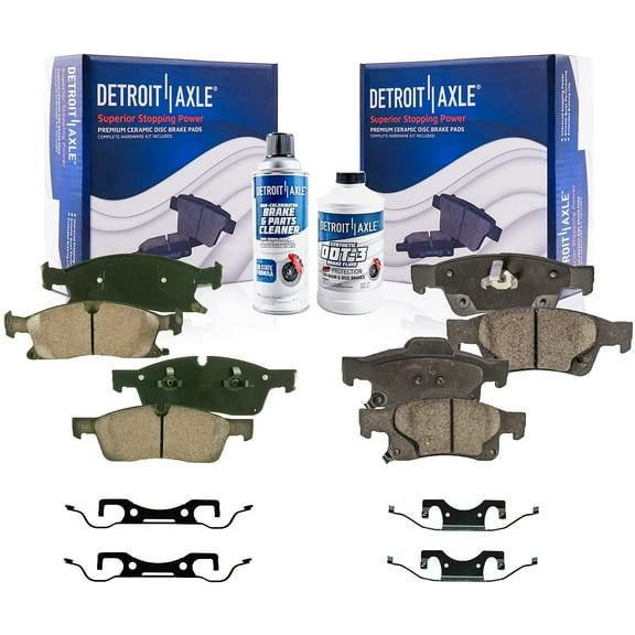 Detroit Axle - Brake Pads for Jeep 2011-2016 Grand Cherokee 2011-2020 Dodge Durango, Ceramic Brakes Pads Front & Rear Replacement