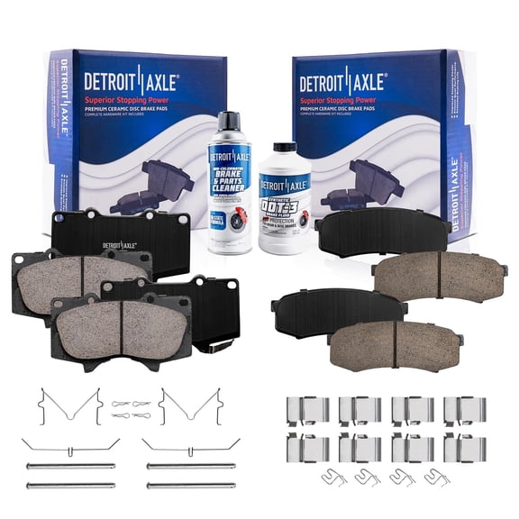 Detroit Axle - Brake Pads for Lexus GX460 GX470 Toyota 4Runner FJ Cruiser Sequoia, Front & Rear Ceramic Brake Pads Replacement