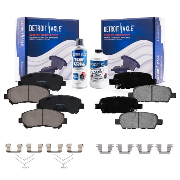 Detroit Axle - 6pc Brake Pads Kit for 2014-2017 Nissan Juke 2009-2018 Maxima 2009-2012 Sentra, Front and Rear Ceramic Brake Pads