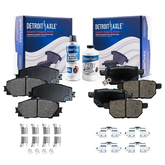 Detroit Axle - Brake Pads for Toyota Prius Plug-In Prime Lexus CT200h Ceramic Brake Pads w/Hardware Front Rear Replacement