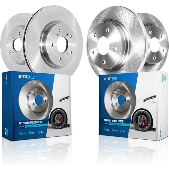 Detroit Axle - Brake Rotors for 17-23 Honda CR-V, 12.28" inch Front and 12.20" inch Rear Disc Brake Rotors 2017 2018 2019 2020 2021 2022 2023 Replacement