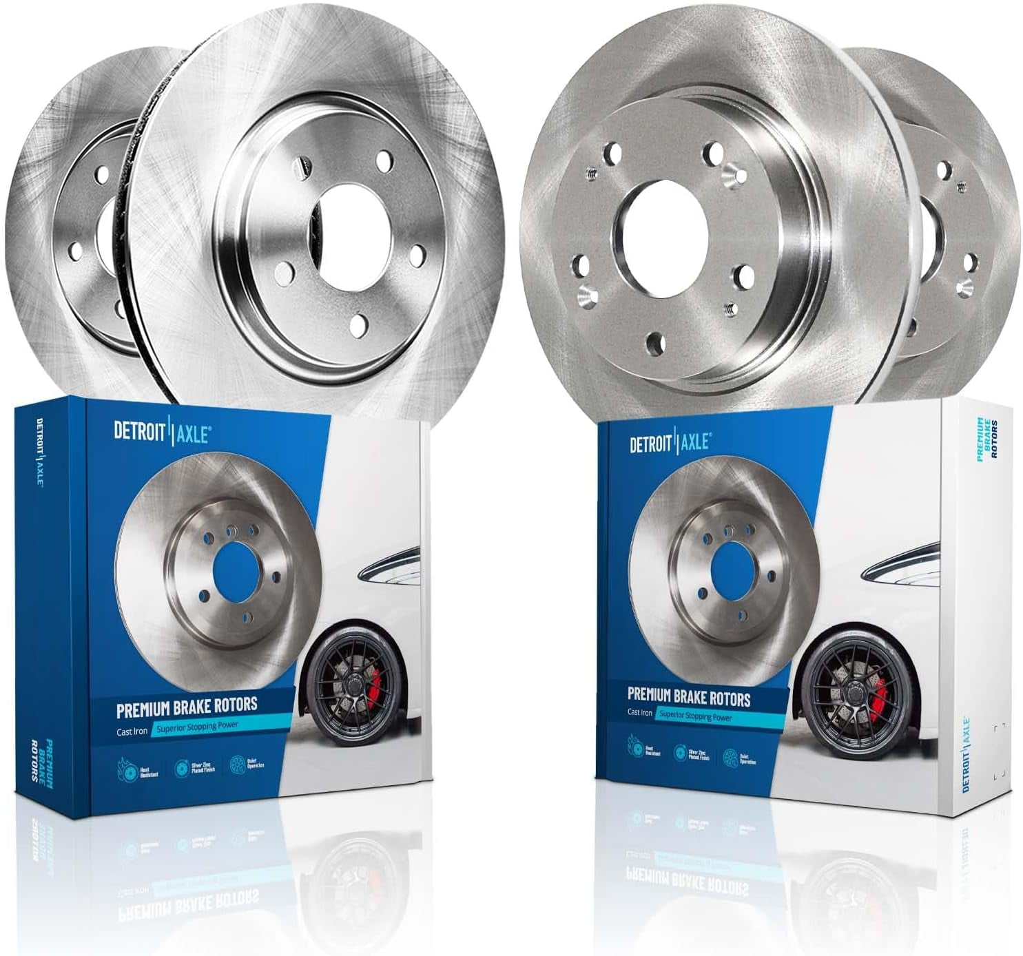Detroit Axle - Brake Rotors for 2011-2015 Honda CR-Z Disc Brake Rotors 2012 2013 2014 Replacement : 10.30" inch Front 10.24" inch Rear Rotor