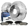 thumbnail image 1 of Detroit Axle - Front Brake Kit for Chevy GMC Silverado Suburban Sierra Yukon XL Express Savana 1500 Tahoe Drilled Slotted Brakes Rotors Ceramic Brake Pads: 12" inch Front Rotor, 1 of 6