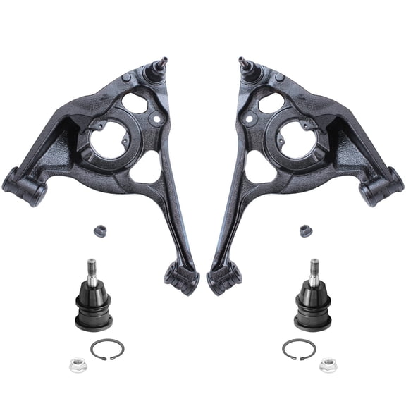 Detroit Axle - RWD Front End Control Arms Kit for Chevy GMC Express Savana 1500 2500 [7300lb. GVW], 2 Lower Control Arms w/Ball Joints 2 Upper Ball Joints 2003 2004 2005 2006 2007 2008 -4pc Set