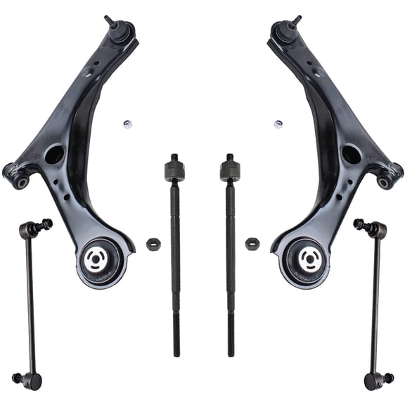 Detroit Axle - Complete 6pc Front Suspension Kit For Dodge Mini-Van's Both (2) Front Lower Control Arm & Ball Joint, Both (2) InnerTie Rod Ends, Both (2) Front Sway Bar Links
