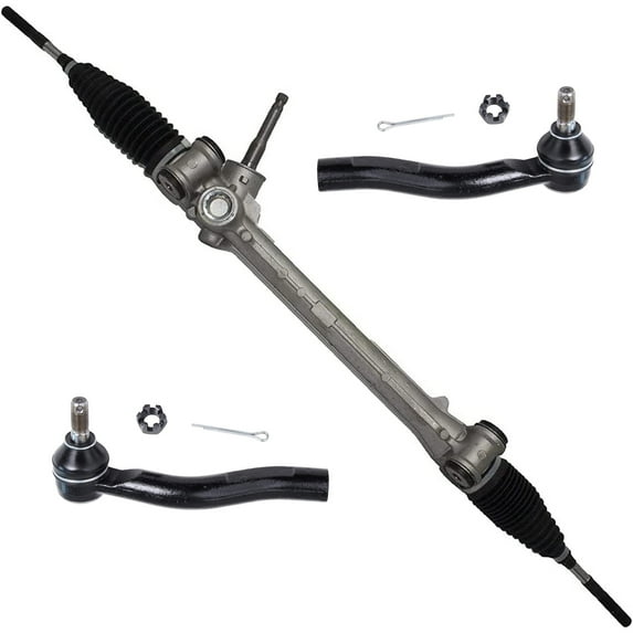 Detroit Axle - Complete Electronic Steering Rack & Pinion Assembly Outer Tie Rod Ends Replacement for 2007-2012 Toyota Yaris