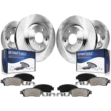 Detroit Axle - Complete Front & Rear Brake Rotors & Ceramic Pads w/Hardware for 2005-2007 2012 Nissan Murano 2006 Replacement: 12.60 inch Front and12.13 inch Rear