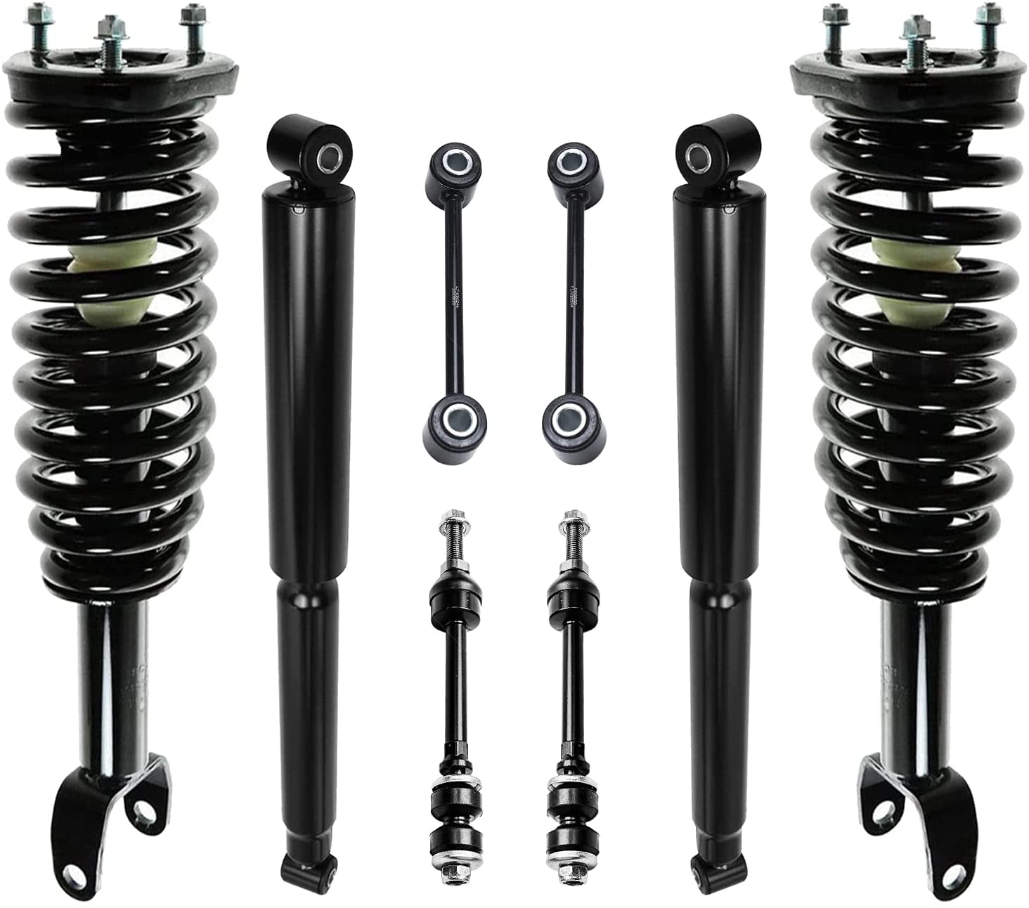 Detroit Axle Complete Front Strut w/ Coil Spring and Rear Shock Absorbers w/Sway Bars