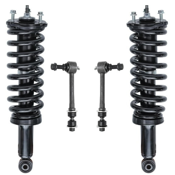Detroit Axle - Front 4pc Struts Kit for 02-06 Toyota Tundra, 2 Struts with Coil Spring 2 Stabilizer Sway Bars 2002 2003 2004 2005 2006 Replacement