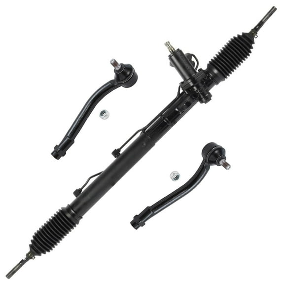 Detroit Axle - Complete Power Steering Rack and Pinion Assembly 2 Outer Tie Rods 1 Power Steering Fluid Replacement for 2010-2012 Hyundai Santa Fe - [2011-2013 Kia Sorento]