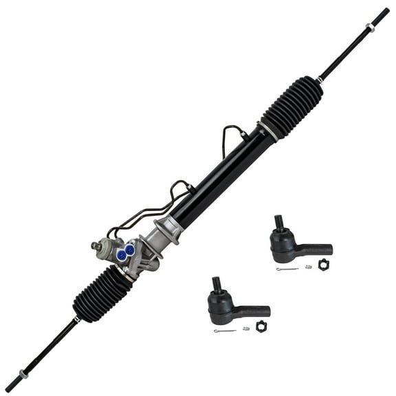 Detroit Axle - Complete Power Steering Rack & Pinion Assembly Outer Tie Rods Replacement for 1996-2004 Infiniti QX4 Nissan Pathfinder - 3pc Set
