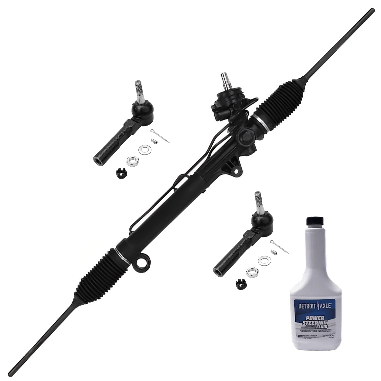 Detroit Axle Complete Power Steering Rack and Pinion Assembly w/2 Outer Tie Rods & 1 Power