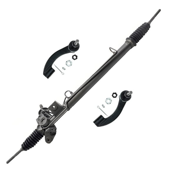 Detroit Axle - 3pc Front Rack & Pinion Kit for 01-04 Chrysler Sebring Dodge Stratus, 1 Complete Power Steering Rack and Pinion Assembly 2 Outer Tie Rod Ends 2001 2002 2003 2004 Replacement