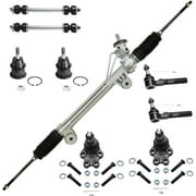 Detroit Axle - Complete Power Steering Rack and Pinion Outer Tie Rods Sway Bars Upper Lower Ball Joints Replacement for 1999-2006 Chevy GMC Silverado Sierra 1500-2WD RWD