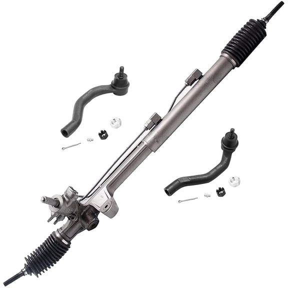 Detroit Axle - Complete Power Steering Rack and Pinion Assembly Outer Tie Rods replacement for 2003 2004 2005 2006 2007 Honda Accord 6 CYL