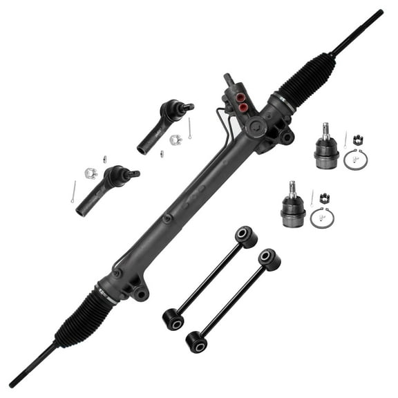 Detroit Axle - 7pc Power Steering Rack Pinion Suspension Kit for Jeep Grand Cherokee Commander