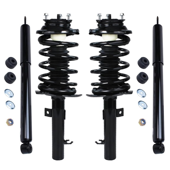 Detroit Axle - Struts Shocks for 2006-2007 Ford Focus Complete 2 Front Struts with Coil Spring 2 Rear Shock Absorbers Replacement Quick Install Ready Strut Assembly
