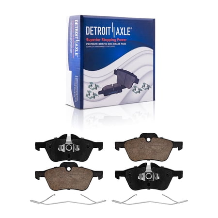 Detroit Axle - FRONT Ceramic Brake Pads w/Hardware Kit for 2002-2008 Mini Cooper 2003 2004 2005 2006 2007 Replacement - 2pc Set