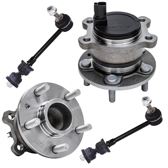 Detroit Axle - FWD 4pc Rear Suspension Kit for Ford 2013-2018 Escape 2015-2019 Lincoln MKC, Wheel Bearing Hubs Assembly Sway Bar Links 2015 2016 2017 2018 Replacement