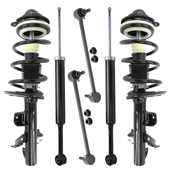Detroit Axle - FWD 6pc Struts Shocks Kit for Jeep 2014-2018 Cherokee, 2 Front Struts with Coil Springs 2 Rear Shock Absorbers 2 Front Sway Bar End Links 2015 2016 2017 Suspension Replacement