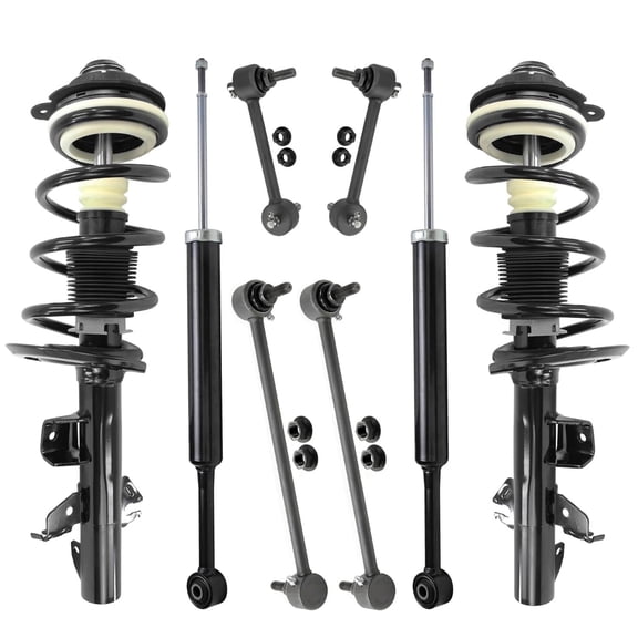Detroit Axle - FWD 8pc Suspension Kit for 2014-2018 Jeep Cherokee [with Off-Road Suspension] 2 Front Struts with Coil Spring 2 Rear Shock Absorbers 4 Front Rear Sway Bars 2015 2016 2017 Replacement