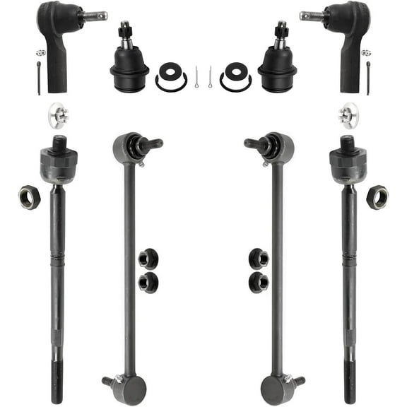 Detroit Axle - FWD Front Lower Ball Joints Sway Bars Tie Rods Suspension Kit Replacement for 2014-2018 Jeep Cherokee - 8pc Set