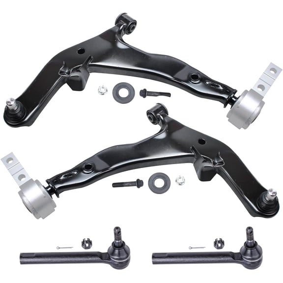 Detroit Axle - FWD Front Lower Control Arms kit for 2005 2006 2007 Nissan Murano 2 Lower Control Arms with Ball Joint Assembly 2 Outer Tie Rod Ends Replacement
