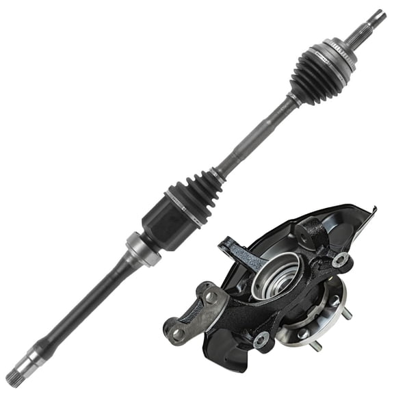 Detroit Axle - FWD Front Right Steering Knuckle Wheel Hub CV Axle Assembly Replacement for 2004-2007 Toyota Highlander 2.4L