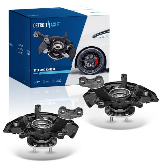Detroit Axle - FWD Front Steering Knuckles & Wheel Bearing Hubs for 04-10 Toyota Sienna 2004 2005 2006 2007 2008 2009 2010, 2 Steering Knuckles & Wheel Bearings Hubs Replacement