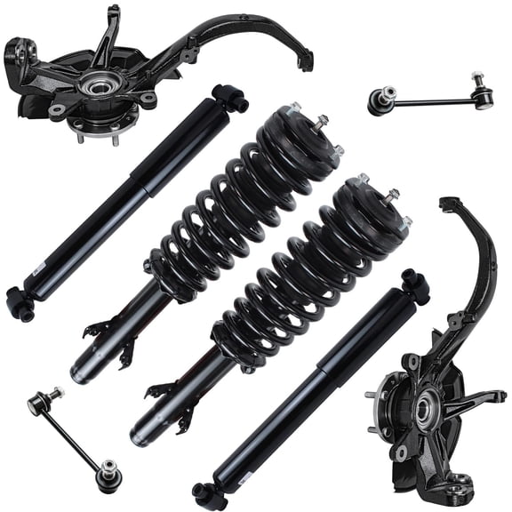 Detroit Axle - FWD Front Steering Knuckles Wheel Hub Bearings Struts Shocks Sway Bars Replacement for Ford Fusion Lincoln MKZ Mercury Milan