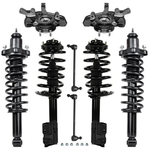 Detroit Axle - FWD Front Steering Knuckles & Wheel Hub Bearings Struts Sway Bars Kit Replacement for 2012-2016 Jeep Patriot Compass - 8pc Set