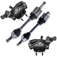 thumbnail image 1 of Detroit Axle - FWD Front Steering Knuckles w/ Wheel Hub Bearings + CV Axles Assembly Replacement for 2011-2014 Ford Edge - 4pc Set, 1 of 8
