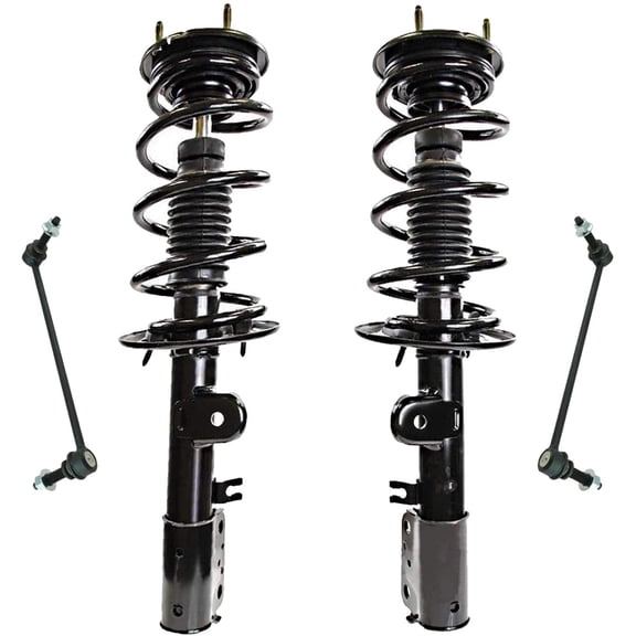 Detroit Axle - FWD Front Struts Kit for 2013-2019 Ford Explorer [Excluding Police Models] 2014 2015 2016 2017 2018 2 Struts w/Coil Spring Assembly 2 Sway Bar End Links Replacement Ready Strut Shocks