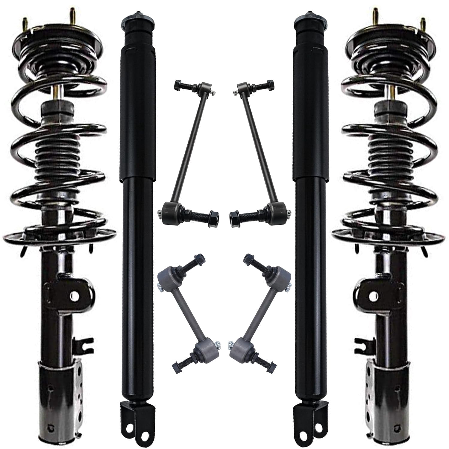 Detroit Axle - FWD Front Struts & Coil Spring + Rear Shock Absorbers + Front & Rear Sway Bars Replacement for 2013-2019 Ford Explorer - 8pc Set