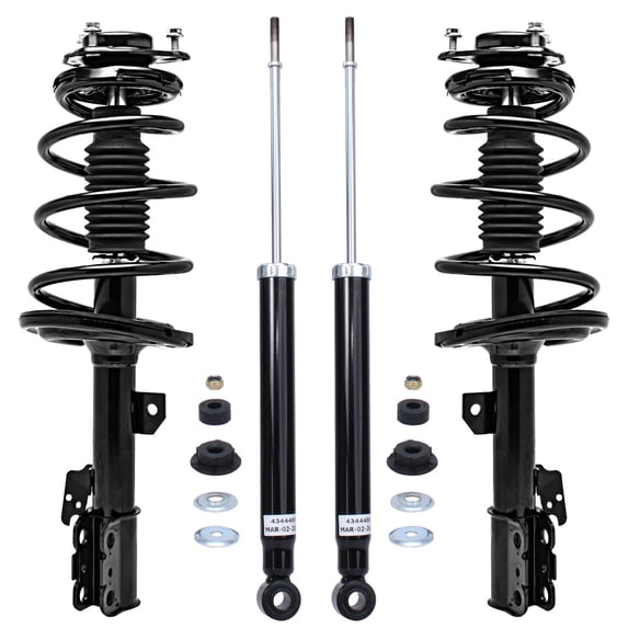 Detroit Axle - FWD Front Struts & Coil Spring + Rear Shock Absorbers Replacement for 2011-2014 Toyota Sienna 3.5L