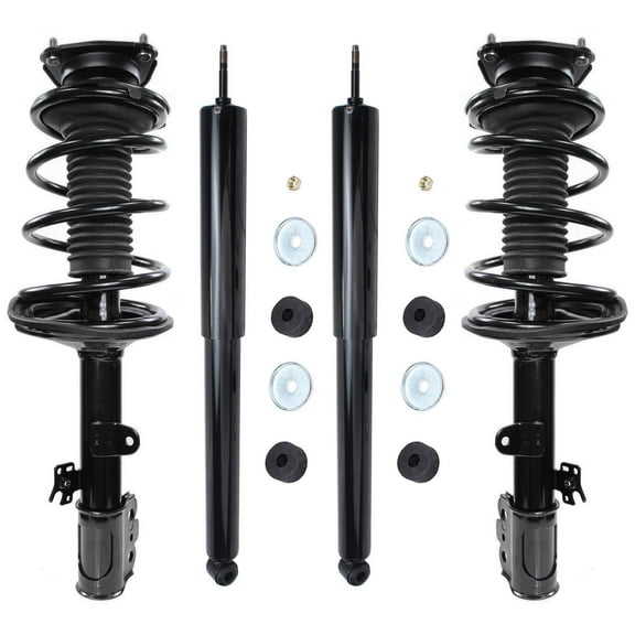 Detroit Axle - FWD Front Struts Rear Shocks for Toyota 2000-2005 RAV4, 2 Complete Struts with Coil Spring Assembly 2 Shock Absorbers 2001 2002 2003 2004 Replacement Suspension Kit