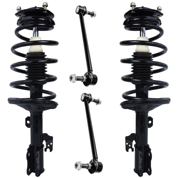 Detroit Axle - FWD Front Struts Sway Bars for 2005-2010 Sienna [7 Passenger] Complete 2 Struts w/Coil Spring 2 Front Sway Bar Links 2006 2007 2008 2009 Replacement Ready Struts Assembly
