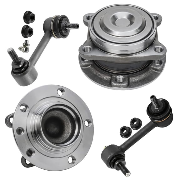 Detroit Axle - FWD Rear Wheel Hub Bearings Sway Bar Links Replacement for 2015 2016 2017 200 S Limited LX C - 4pc Set