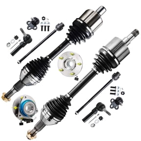 Detroit Axle - Front 10pc CV Axles Suspension Kit for Chevy Impala Monte Carlo Pontiac Grand Prix Buick LaCrosse, Lower Ball Joints Tie Rods Wheel Bearing Hubs