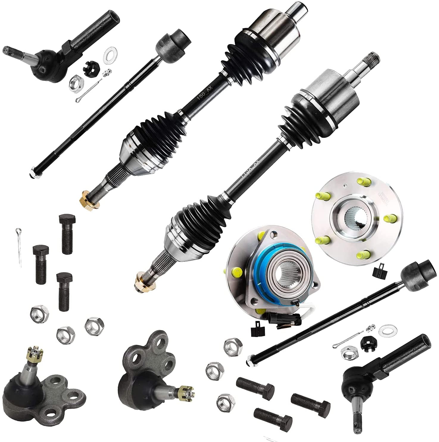Detroit Axle Front 10pc CV Axles Suspension Kit for Chevy Impala