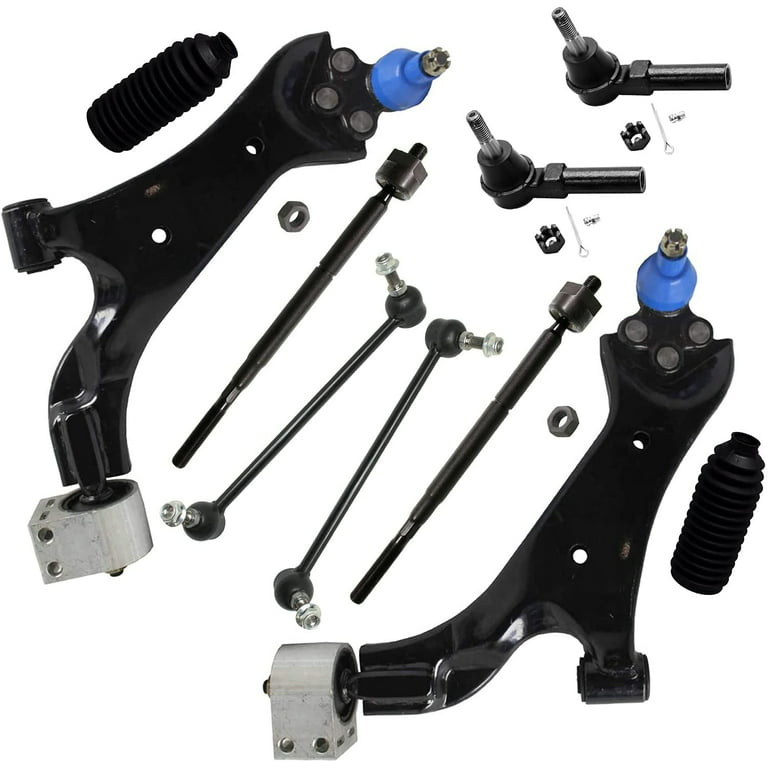 Detroit Axle - Front 10pc Suspension Kit for 05-07 Chevrolet Equinox, 06-07  Pontiac Torrent, 2 Lower Control Arms w/Ball Joints 4 Outer Inner Tie Rods 