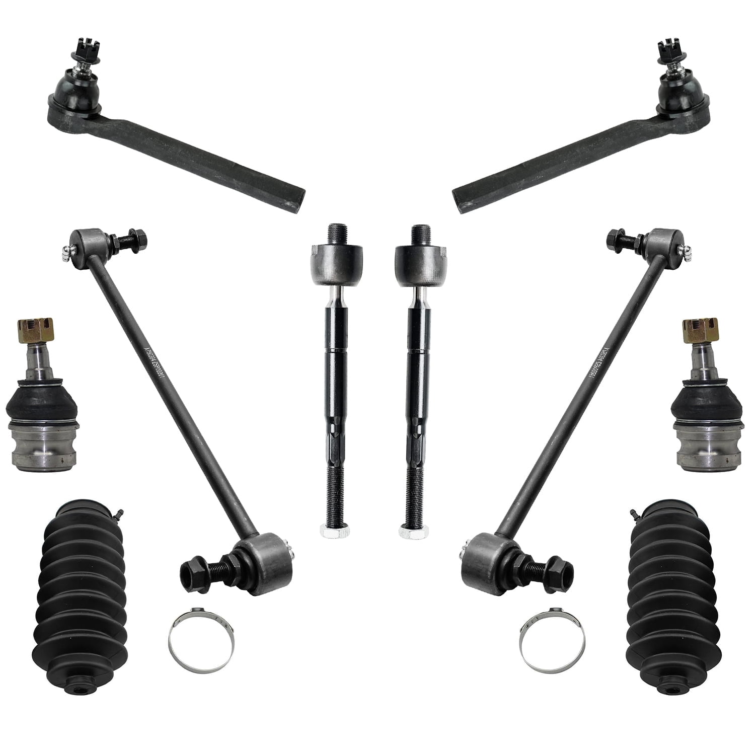 Detroit Axle - Front 10pc Suspension Kit for 05-10 Honda Odyssey, 2 Sway Bars 2 Lower Ball Joints 4 Tie Rod Ends 2 Boots 2005 2006 2007 2008 2009 2010